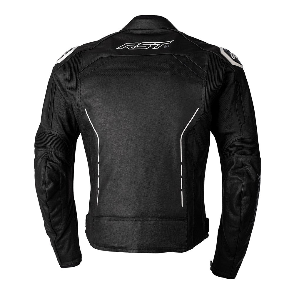 RST S1 Leather Jacket Black White