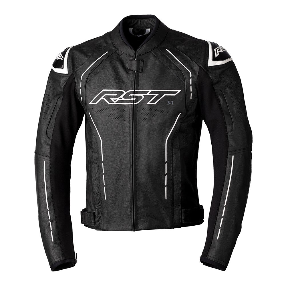 RST S1 Leather Jacket Black White