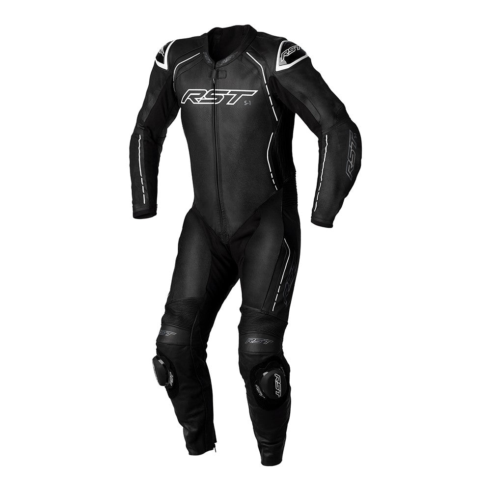 RST S1 Leather Suit Black White