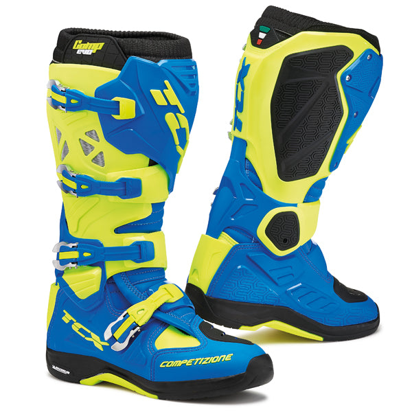 TCX Comp Evo Michelin Boots Blue Yellow Fluo