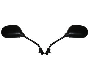 8mm Yamaha Rectangle Mirrors Black Pair