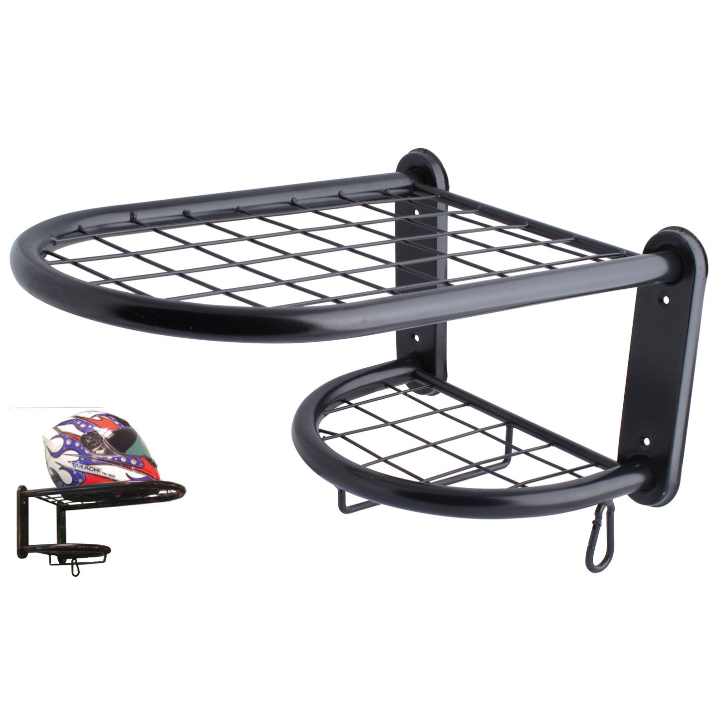 Single Clothing and Helmet Shelf Black