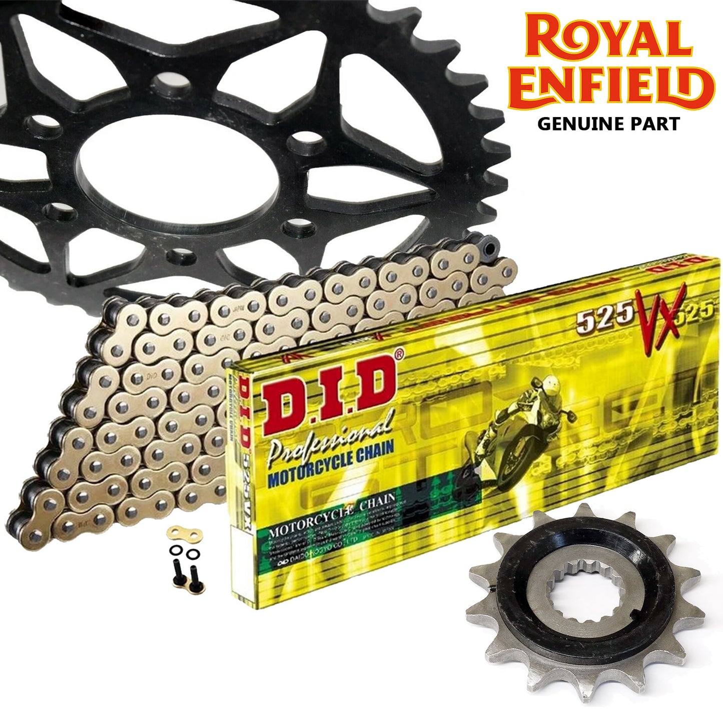 Royal Enfield Himalayan 400cc 2016-2021 DID X-Ring Gold Chain and Sprocket Kit