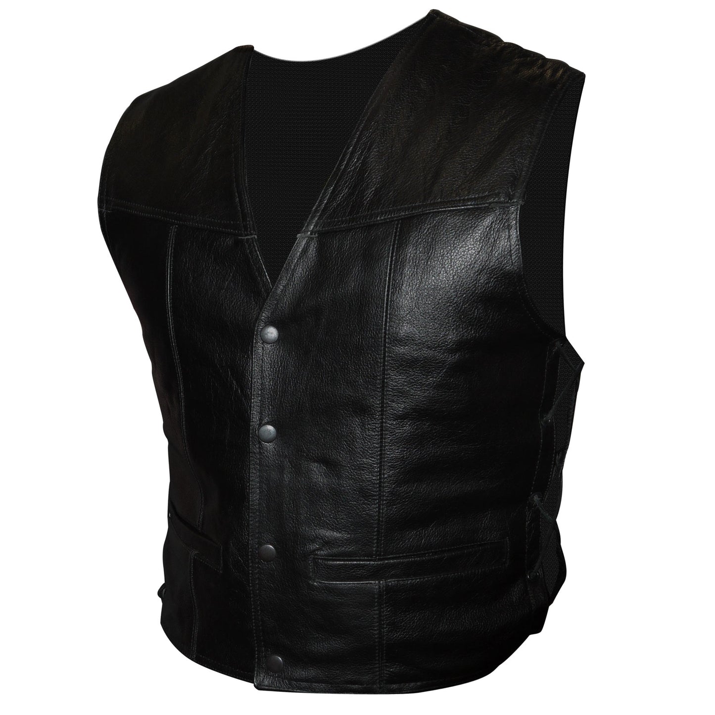 Tuzo Mens Leather Waistcoat Black 42