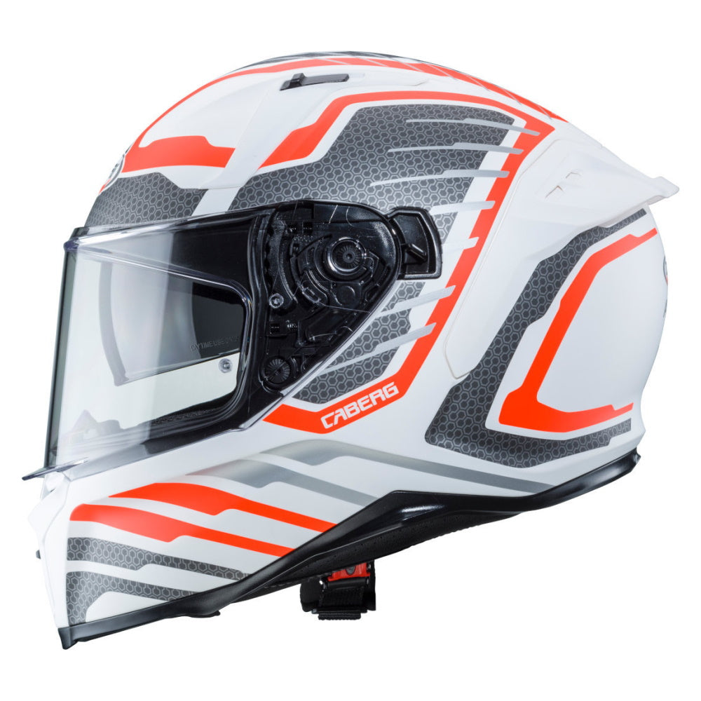 Caberg Avalon Forge Matt White Orange Flo Silver Full Face Helmet