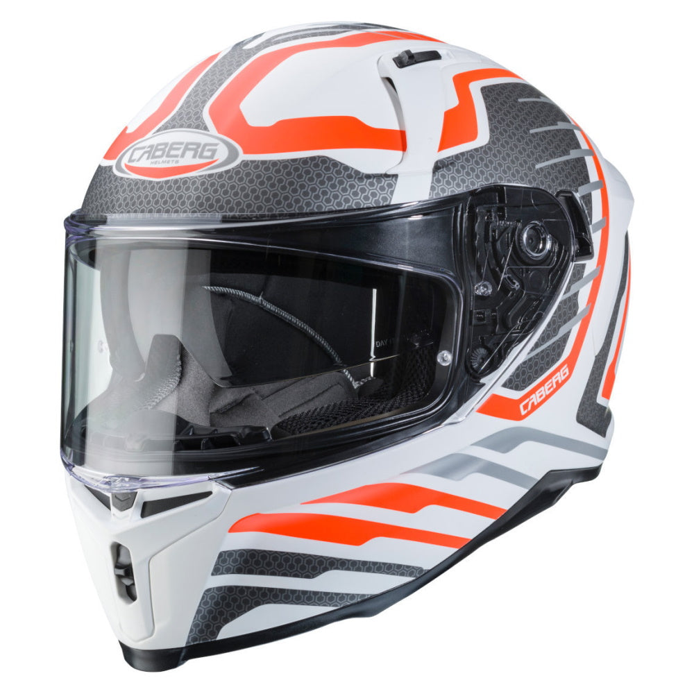 Caberg Avalon Forge Matt White Orange Flo Silver Full Face Helmet