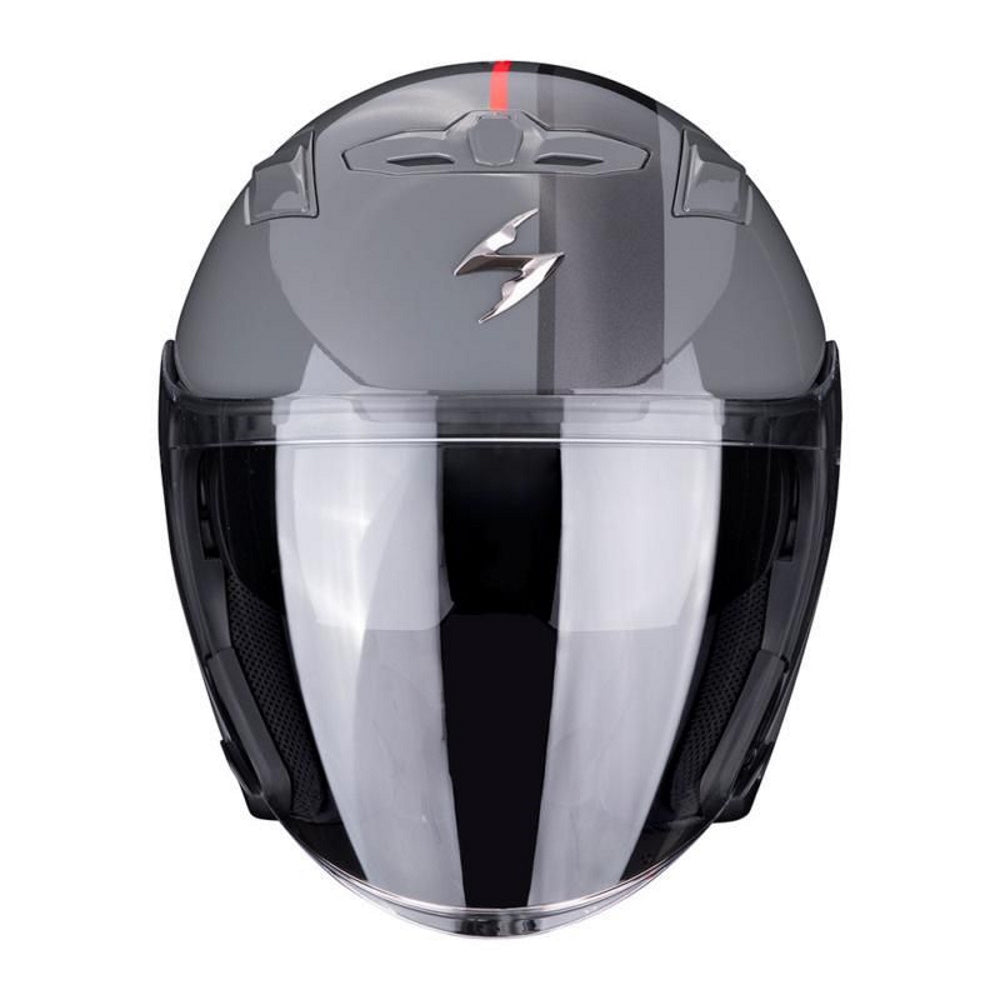 Scorpion Exo 230 SR Cement Grey Red Open Face Helmet