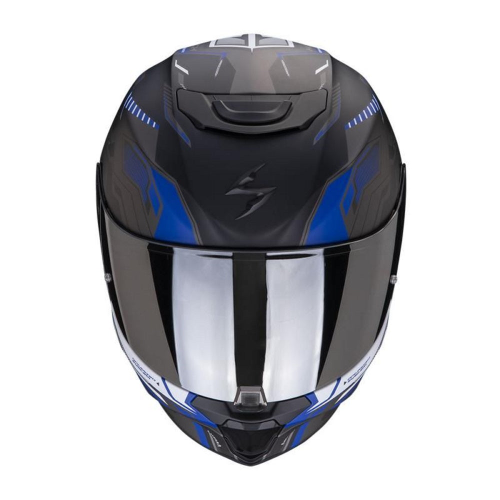 Scorpion Exo 391 Haut Full Face Helmet Black Silver Blue