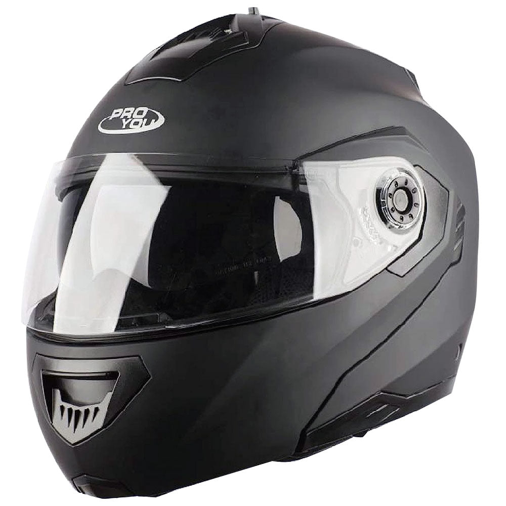 Pro You Flip Up Front Crash Helmet Matt Black