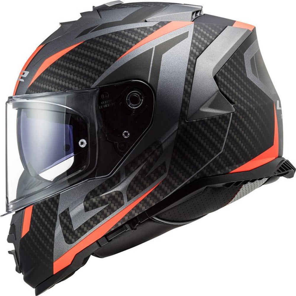 LS2 FF800 Storm II Racer Full Face Helmet Matt Titanium Fluo Orange