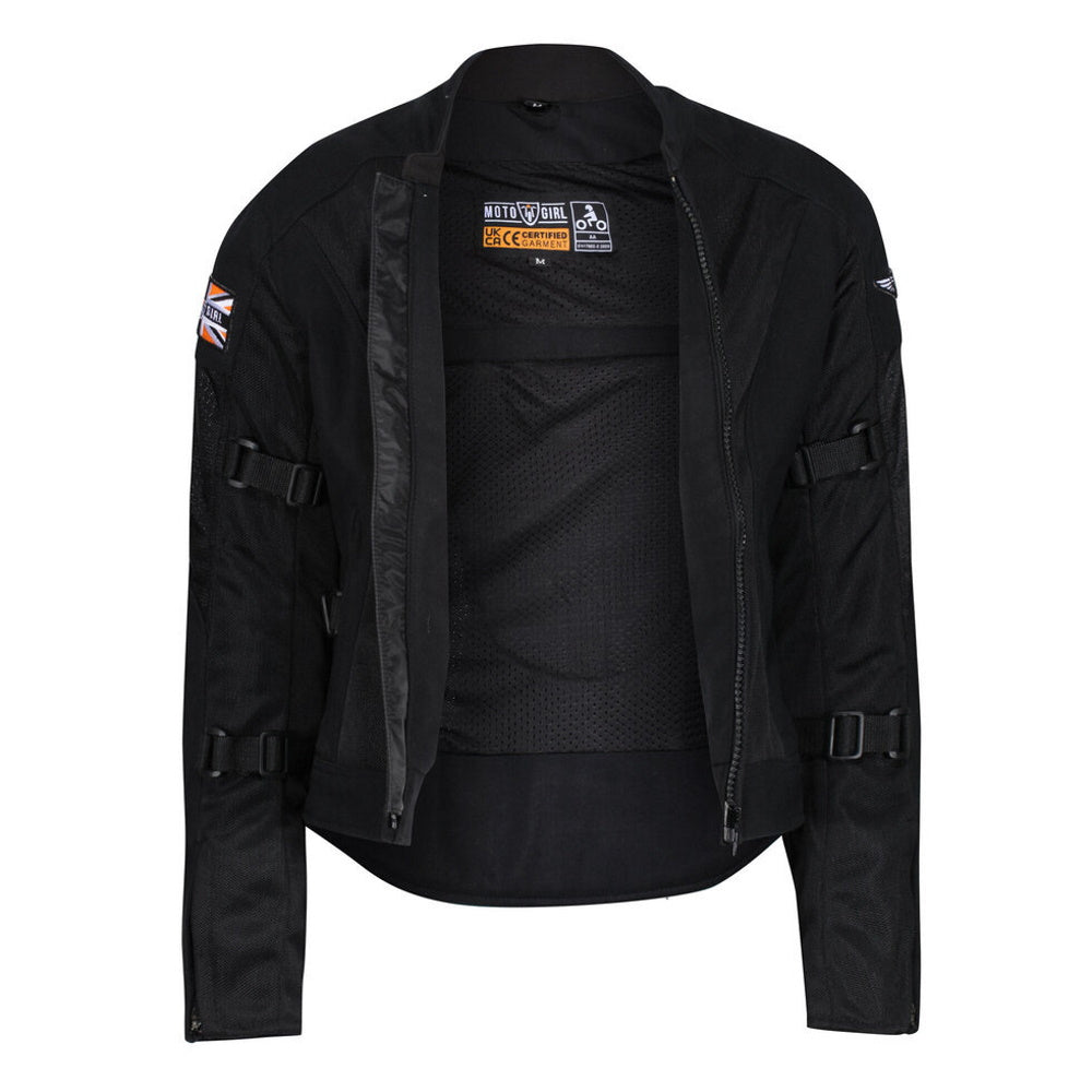 MotoGirl Jodie Textile Ladies Jacket Black