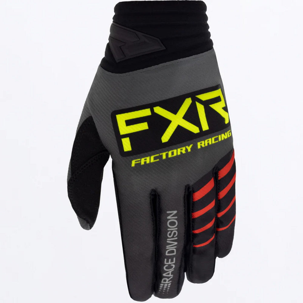 FXR Prime Motocross Glove Grey Black Hi Vis