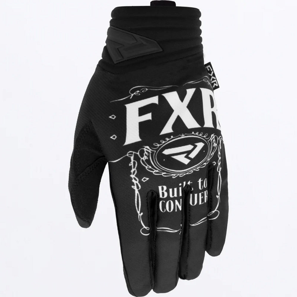 FXR Prime Motocross Glove Conquer Black White