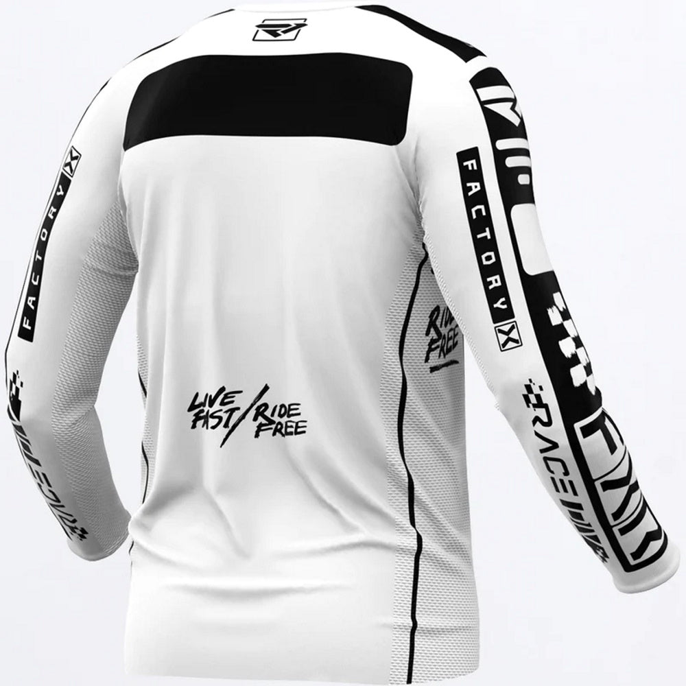 FXR Youth Podium Motocross Jersey White Black