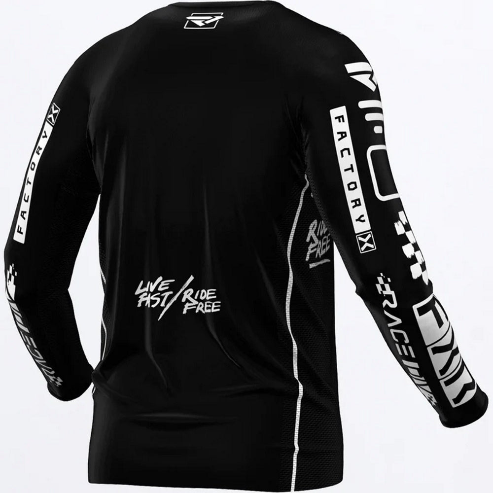 FXR Youth Podium Motocross Jersey Black White