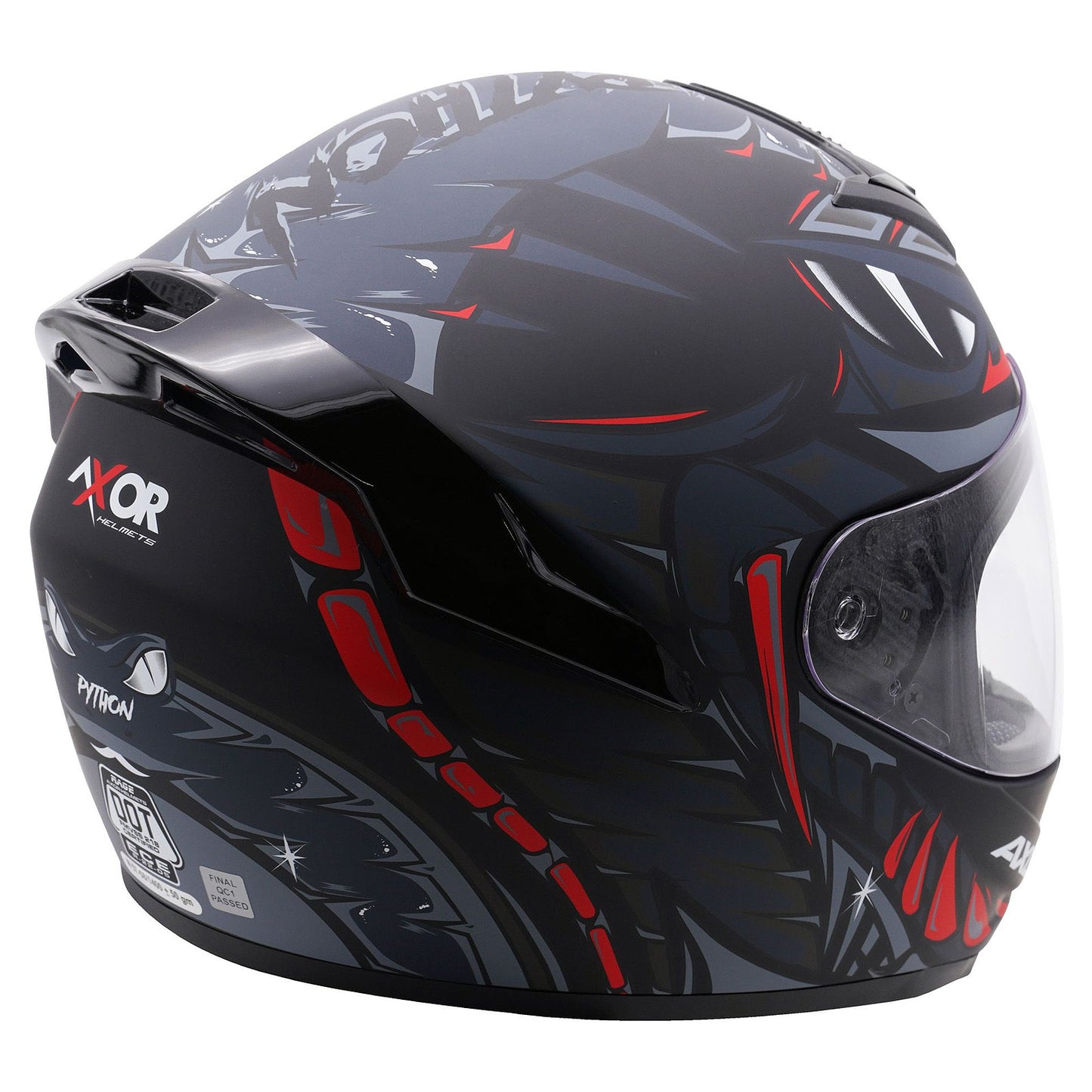 Axor Rage Python Black / Red Full Face Helmet