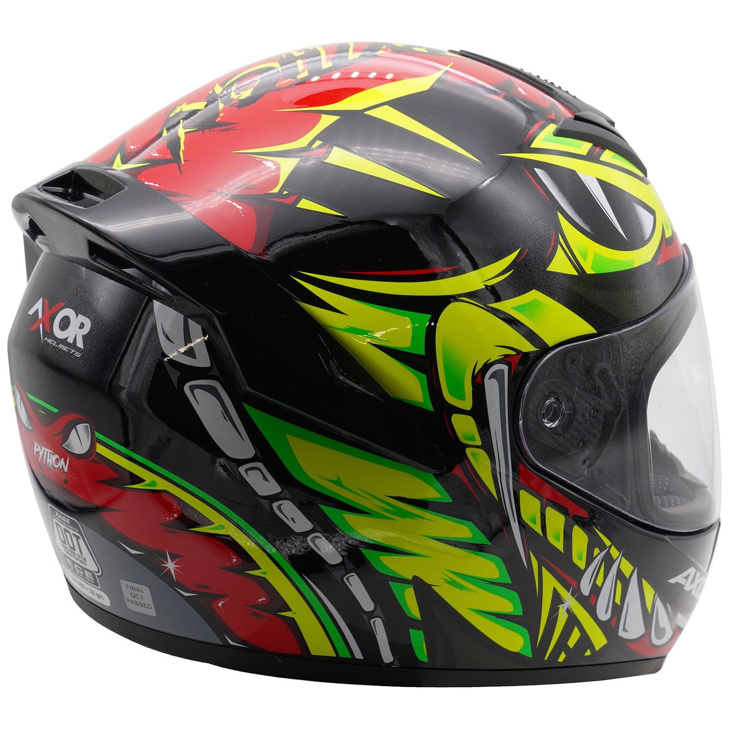 Axor Rage Python Red / Flo Yellow Full Face Helmet