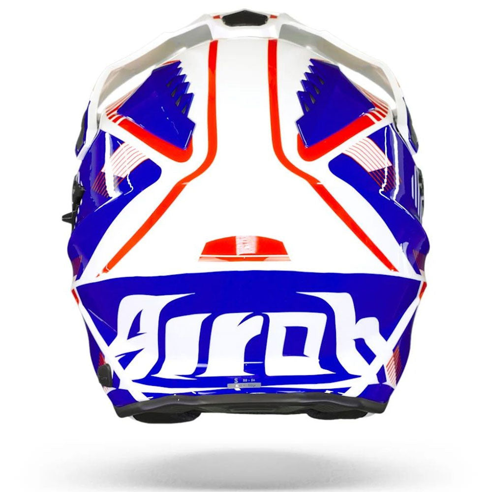 Airoh Commander White Blue Adventure Helmet