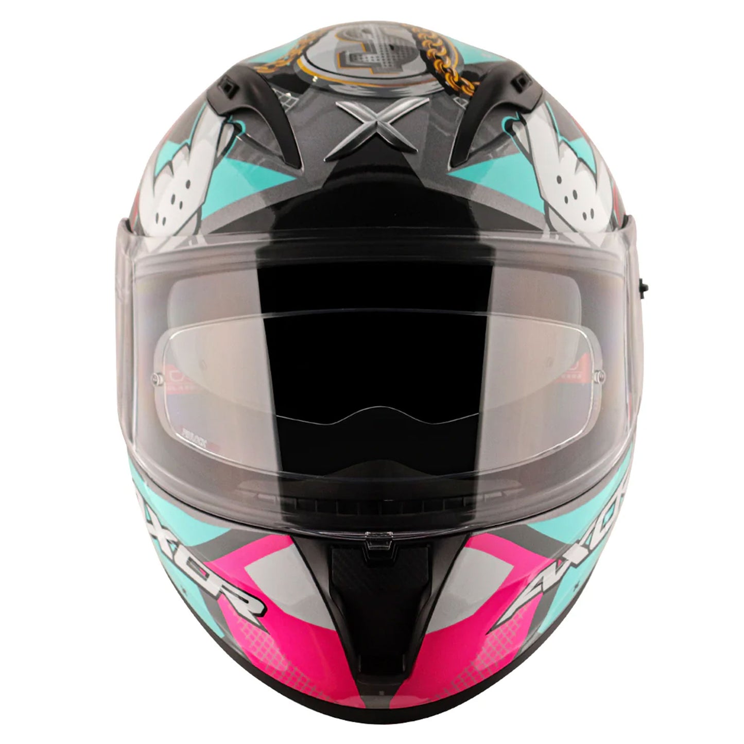 Axor Hip Hop Street Athena Grey Mint Gloss Full Face Helmet