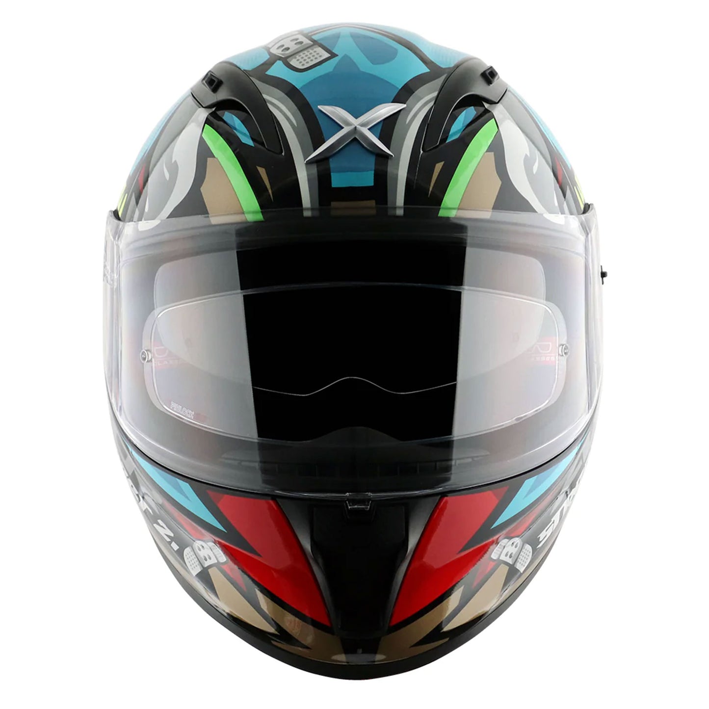 Axor Street Bobby Black Blue Gloss Full Face Helmet