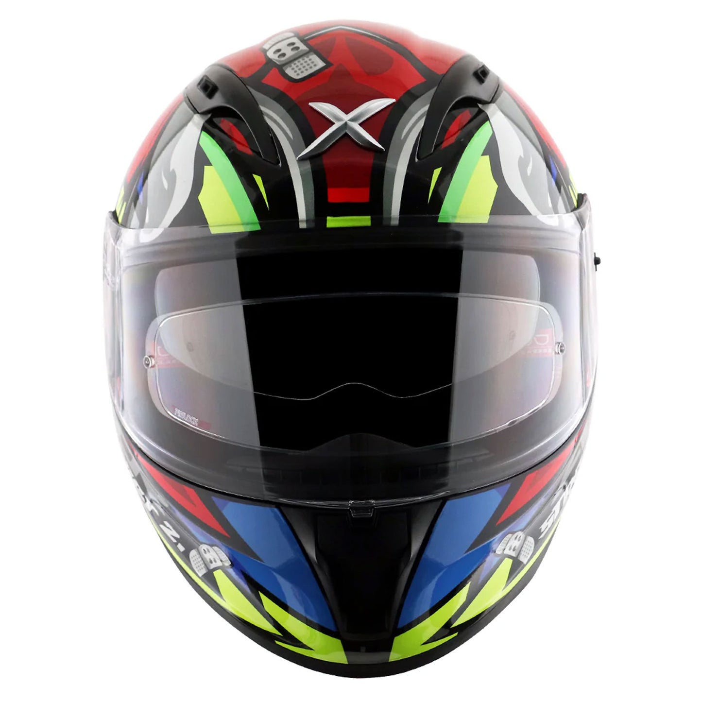 Axor Street Bobby Black Red Gloss Full Face Helmet