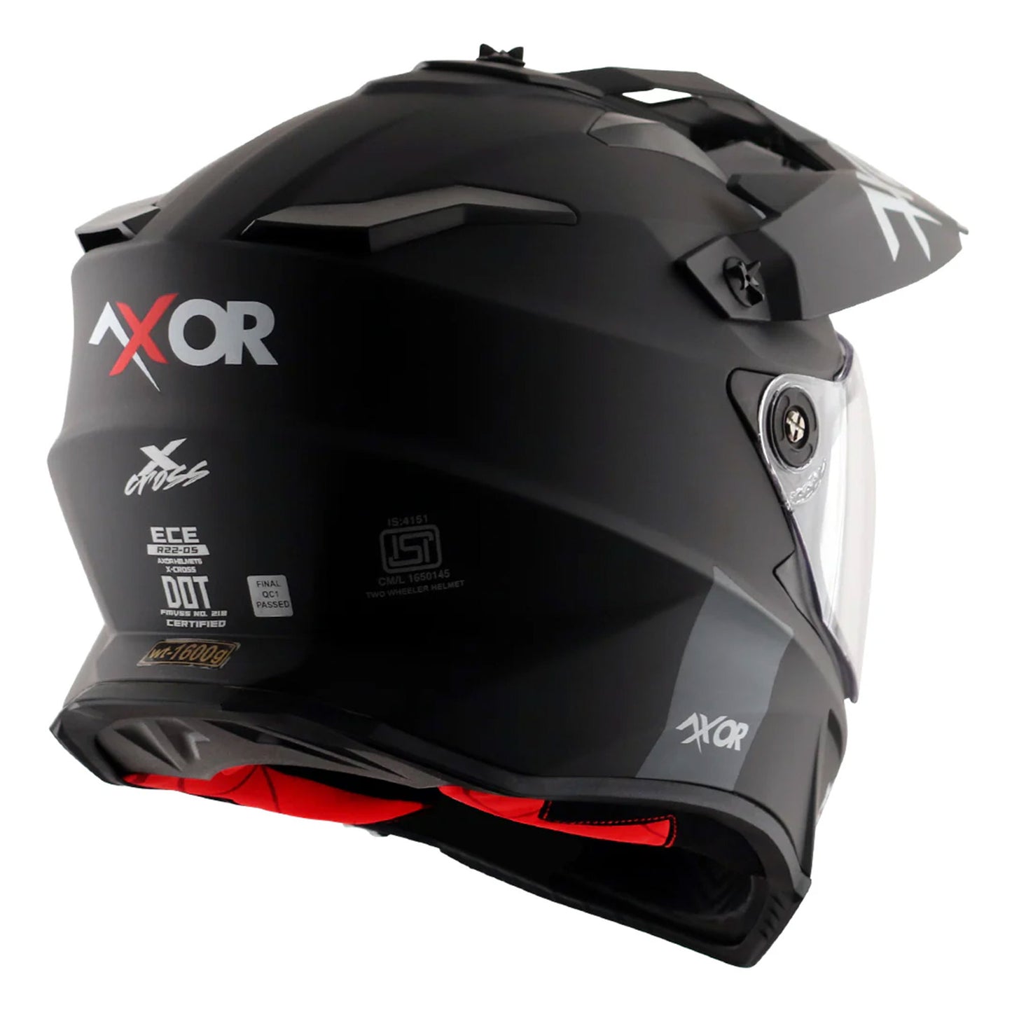 Axor X-Cross Adventure Matt Black Dual Sport Helmet