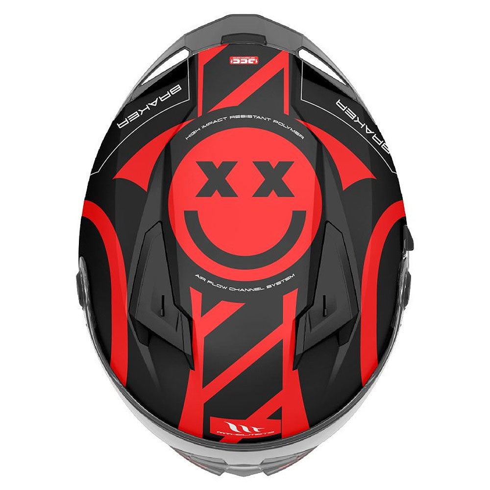 MT Braker SV Inox A5 Matt Black Red Full Face Helmet