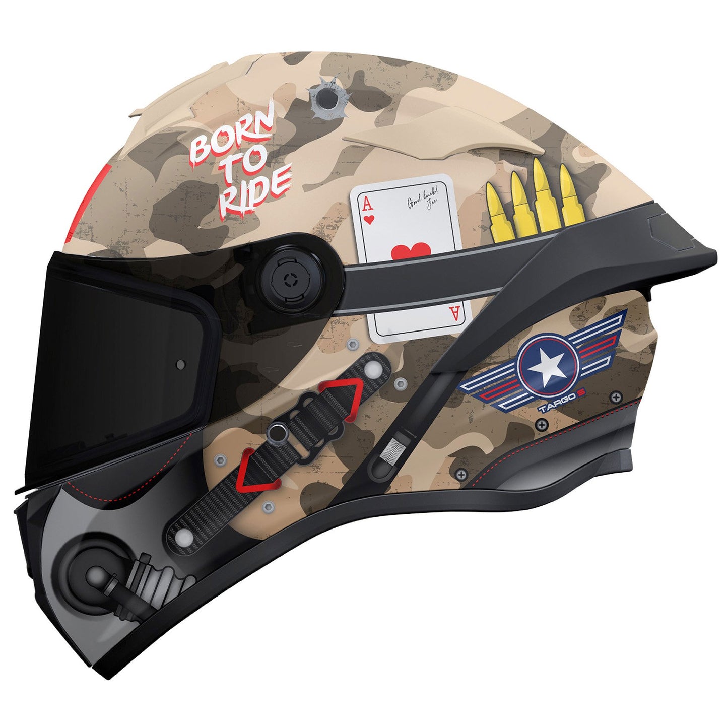 MT Targo S Patton A2 Matt Sand Camo Full Face Helmet