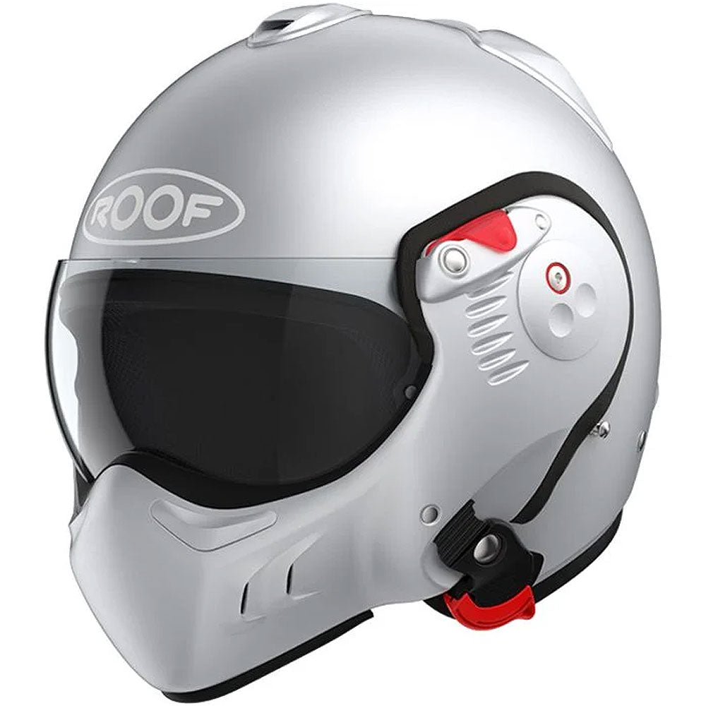 Roof RO5 Boxer Alpha Mat Silverwhite Flip Front Helmet
