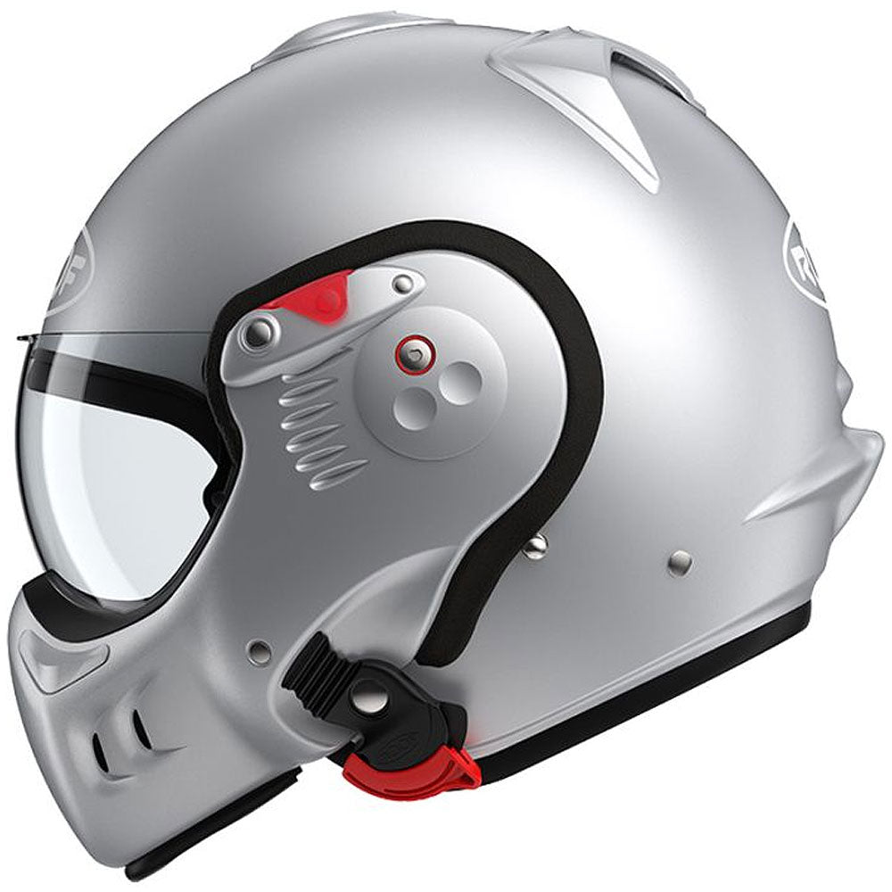 Roof RO5 Boxer Alpha Mat Silverwhite Flip Front Helmet