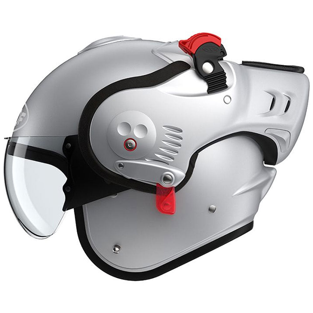 Roof RO5 Boxer Alpha Mat Silverwhite Flip Front Helmet