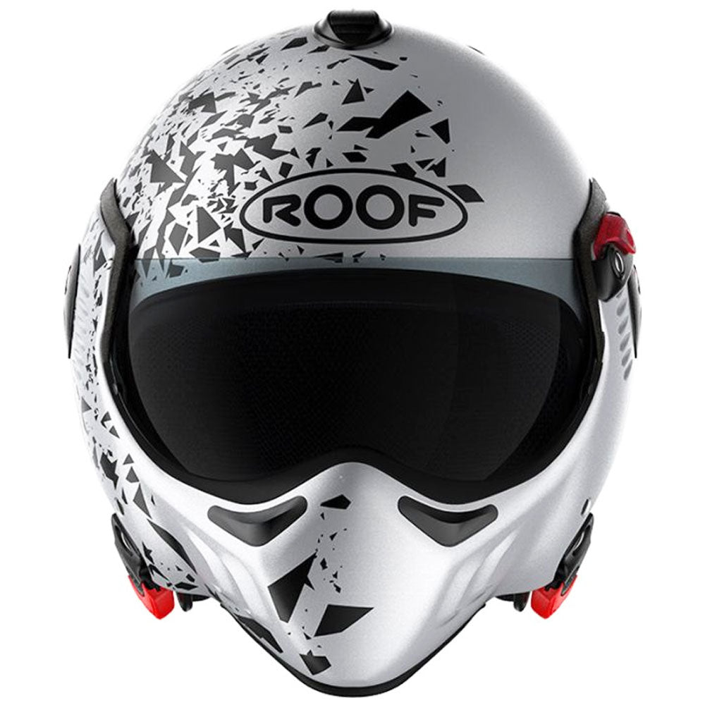 Roof RO5 Boxer Alpha Blackstar Mat Silverwhite Flip Front Helmet