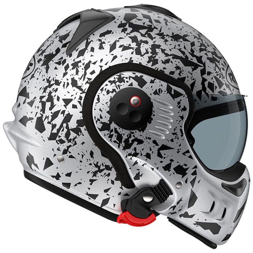 Roof RO5 Boxer Alpha Blackstar Mat Silverwhite Flip Front Helmet
