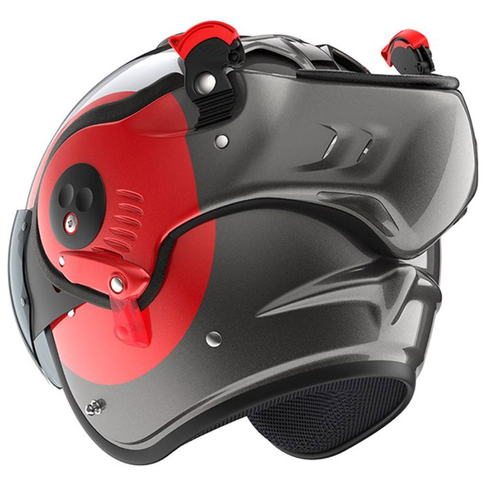 Roof RO5 Boxer Alpha Focus Red Silver Flip Front Helmet