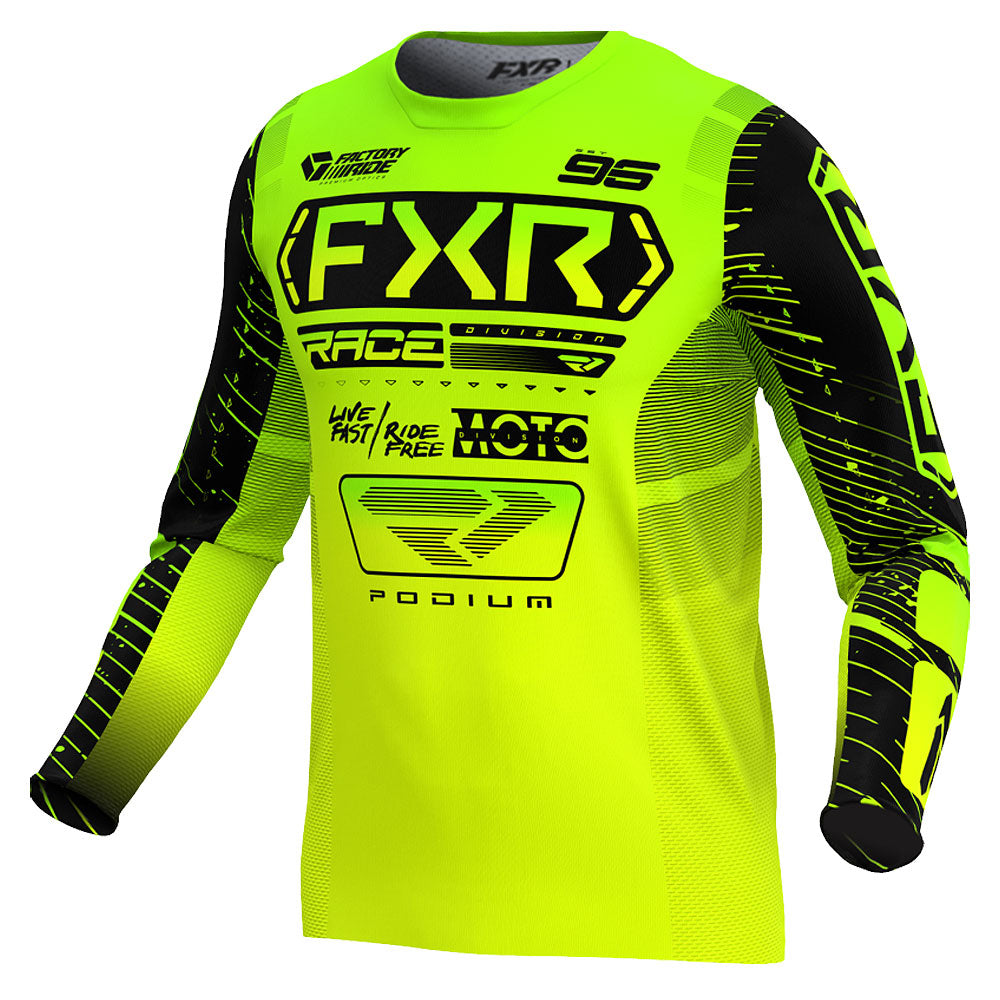 FXR Podium Motocross Jersey 25 Yellow Black