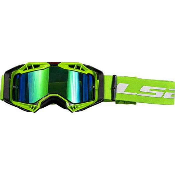 LS2 Aura Pro MX Goggles Black Green Iridium Visor