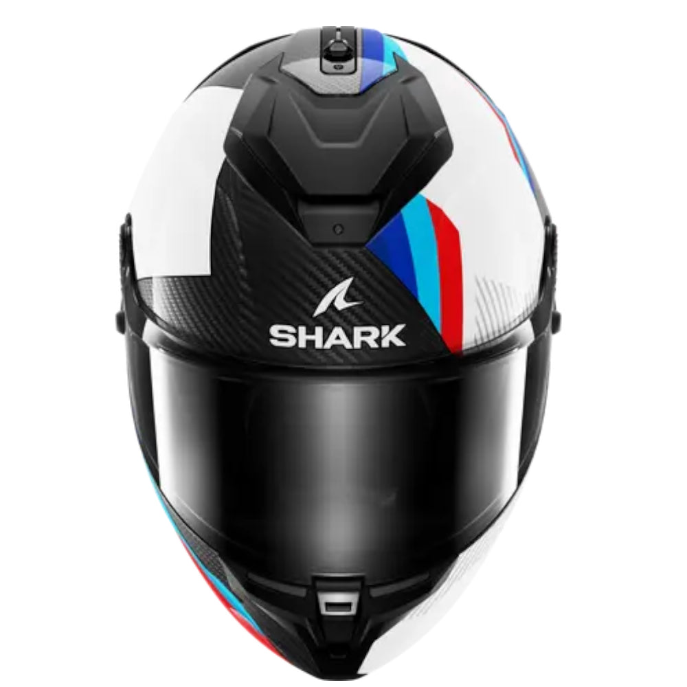 Shark Spartan GT Pro Dokht Carbon Full Face White Blue Crash Helmet
