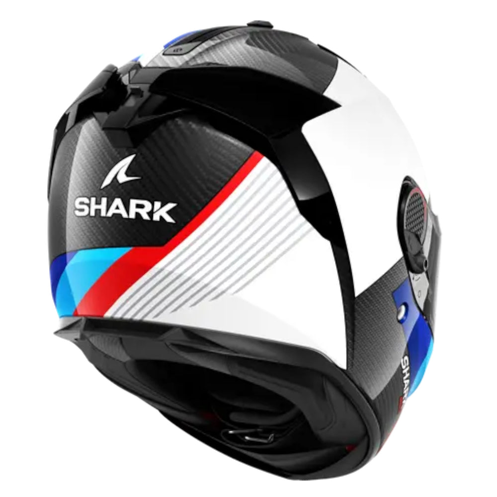 Shark Spartan GT Pro Dokht Carbon Full Face White Blue Crash Helmet