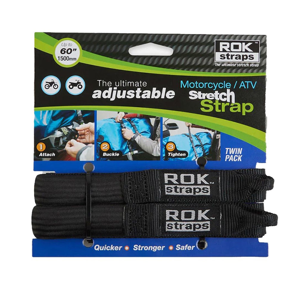 Rok Adjustable Stretch Strap Cruiser Black 2 Pack