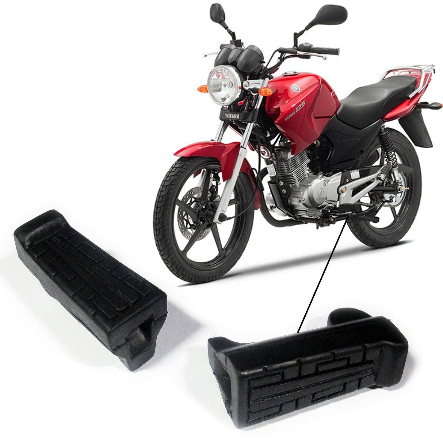 YBR125 Footrest Rubbers Pair