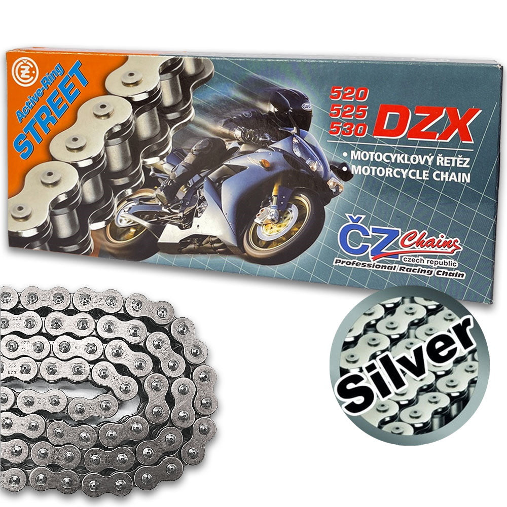 530DZXx100 Silver A-Ring CZ Chain
