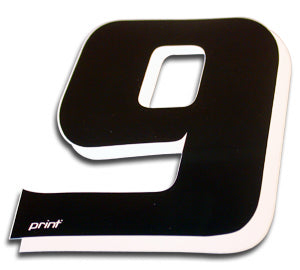 Print Motocross Number 9 Black Single