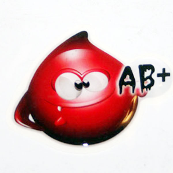 Print Blood Group AB+ 3D Helmet Sticker