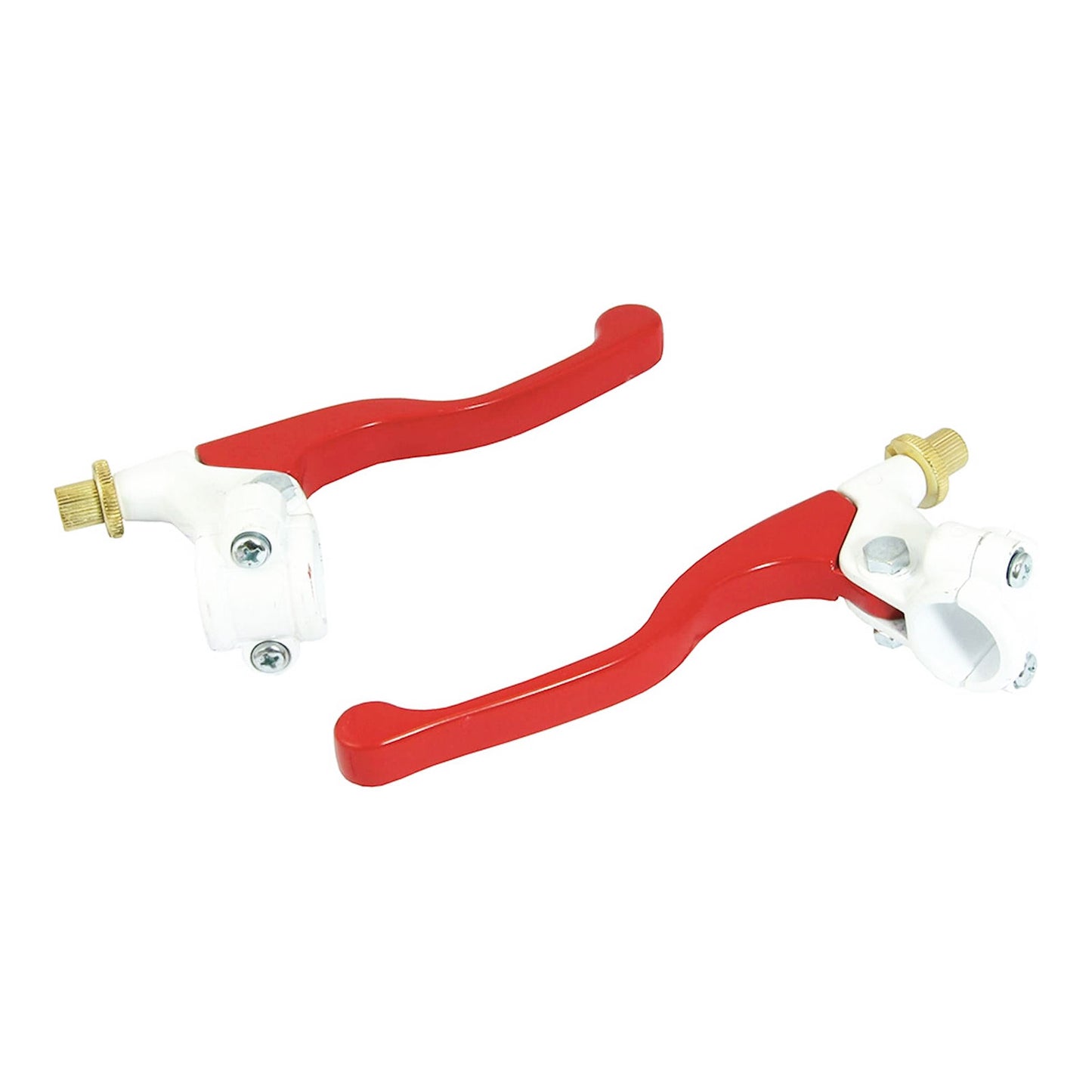 Bike It Universal Short Lever & Clamp Assembly Pair Red Lever / White