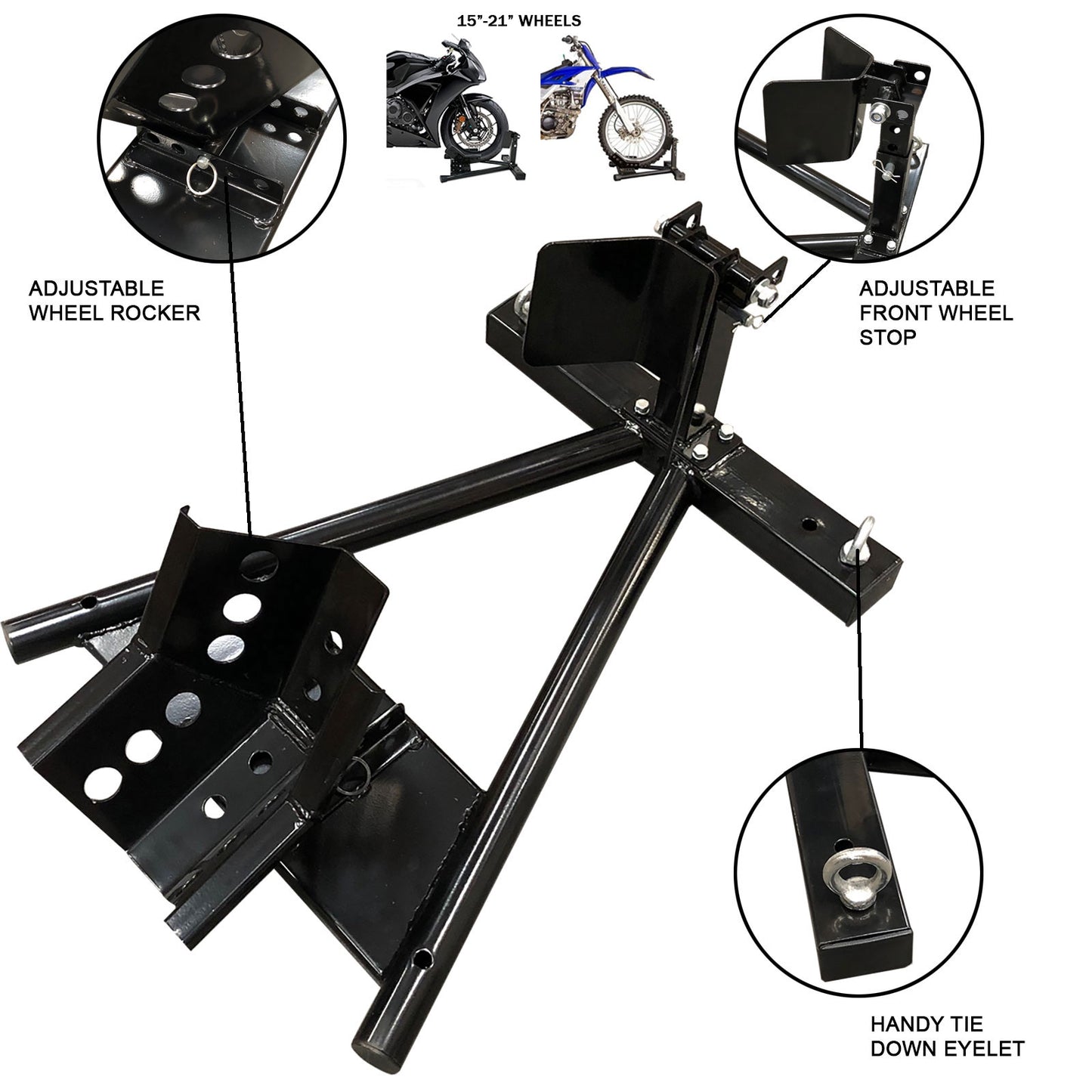Black Motorcycle Wheel Chock