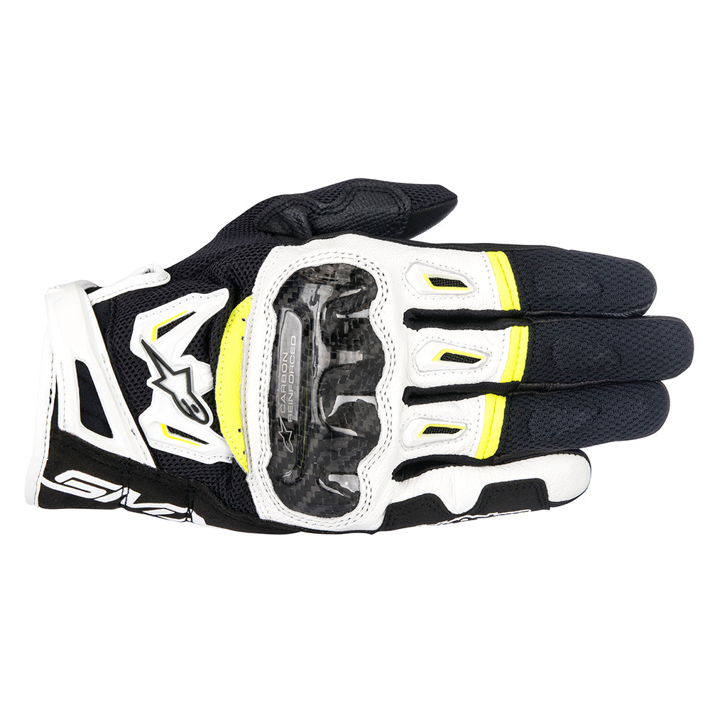 Alpinestars SMX-2 Air Carbon V2 Gloves Black White Yellow Fluo