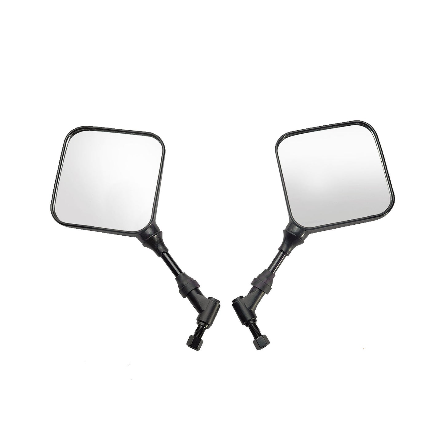 Diego 10mm Square Mirrors Black Pair