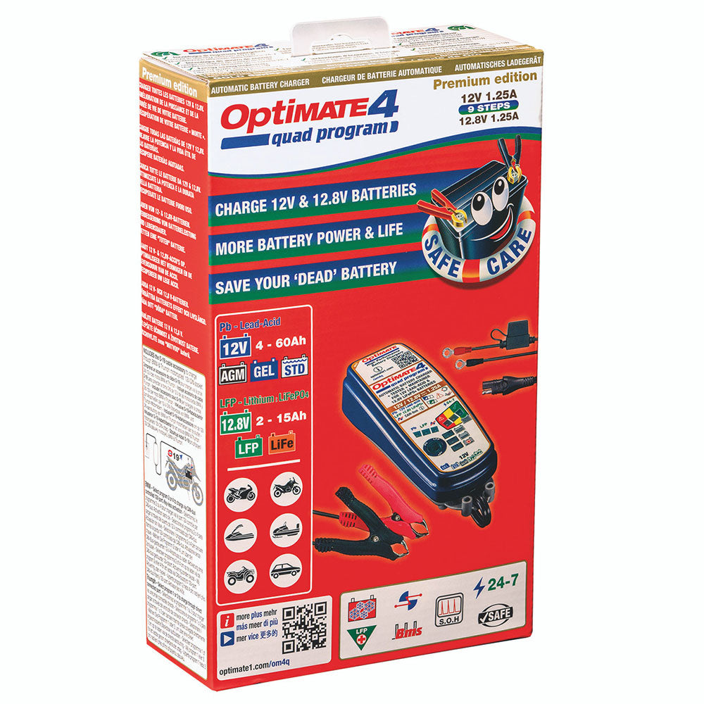 Optimate 4 Quad Program 12 Volt Battery Charger & Conditioner BMW Can Bus Option