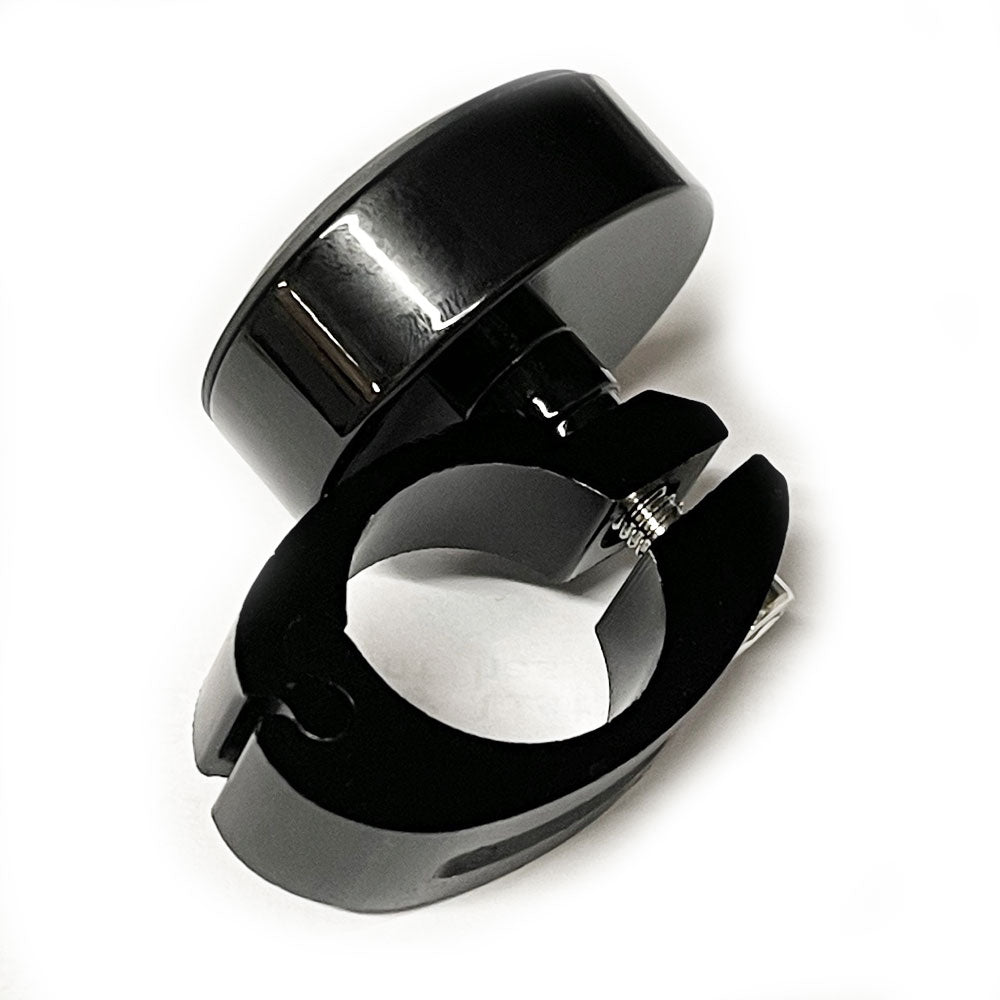 Black Clamp On Clock 43mm Diameter 7/8 Clamp