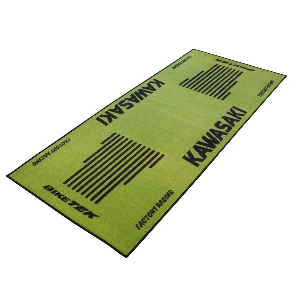Biketek Garage Mat Series 3 Kawasaki Logo